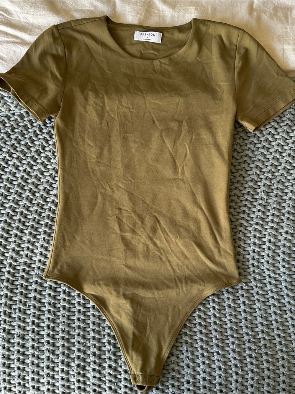 Olive Green Babaton Contour Bodysuit